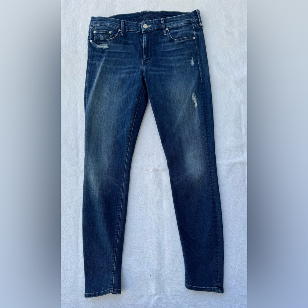 EUC MOTHER Women’s Looker Dark Graffiti Indigo Jeans 30